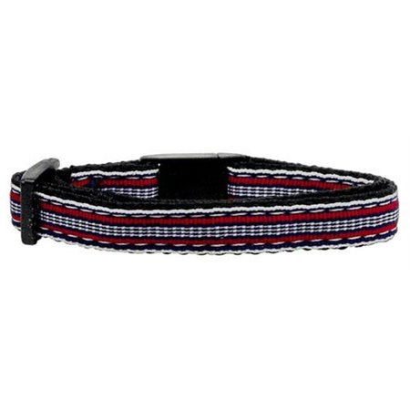 UNCONDITIONAL LOVE Preppy Stripes Nylon Ribbon Collars Red White Cat Safety UN763539